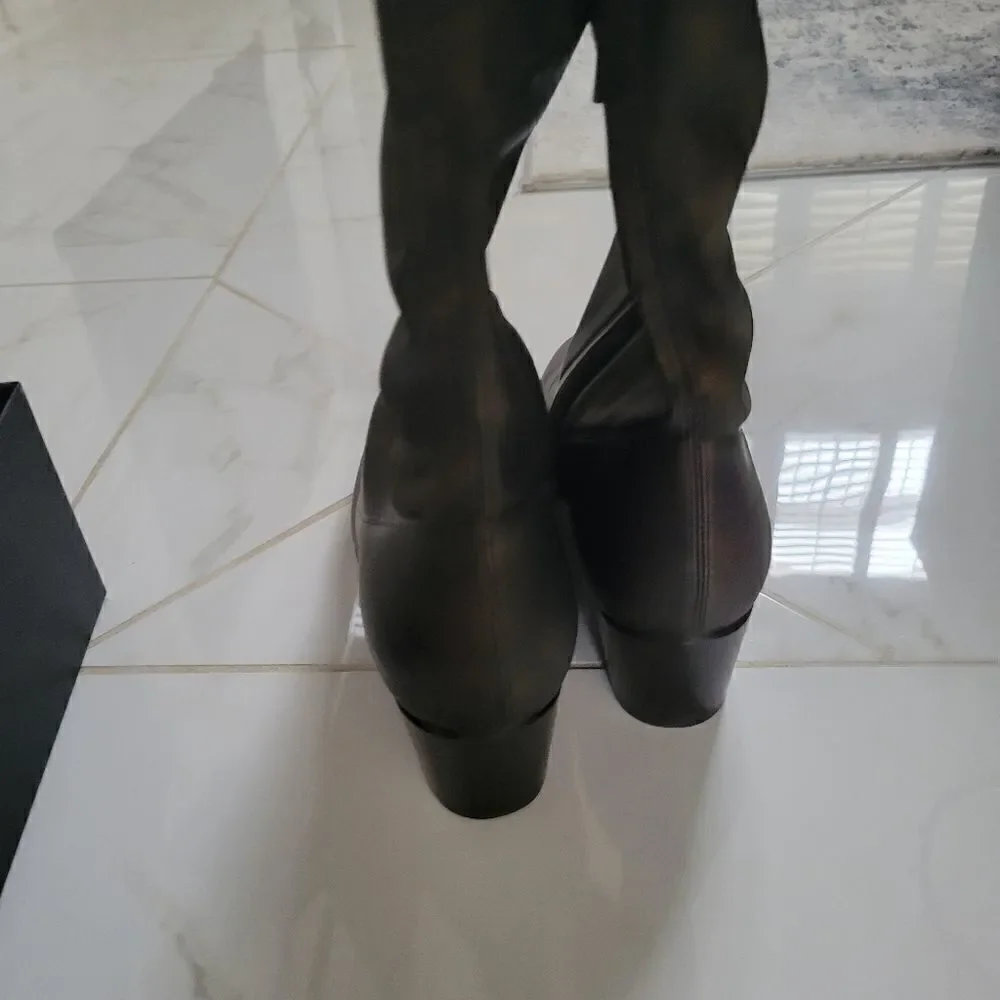 Giuseppe ZANOTTI Nicky 40 Over the Knee Marble Grey Black TALL BOOTS New in box